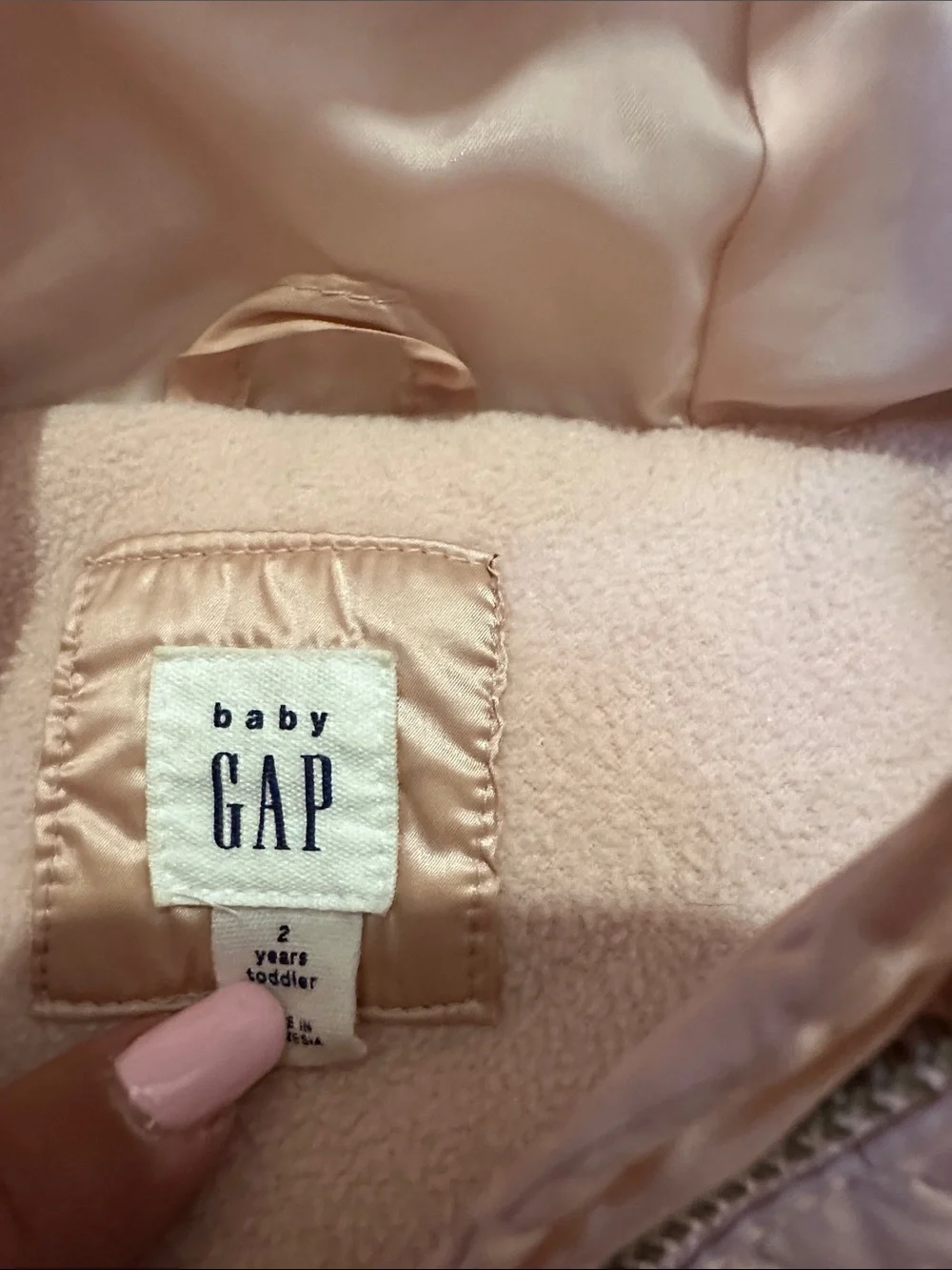 Gap Girls Light Pink Puffer Hooded Coat and pajamas bundle size 2t